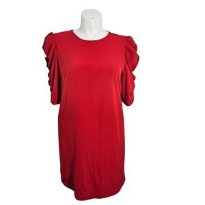 Cece Solid Puff Sleeve Tunic Dress - Size L - Excellent